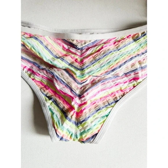 Victorias Secret Striped Seersucker 2 Piece Bikini Set  L/34D - Picture 9 of 9